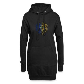 Ukraine - Sweat-shirt à capuche long Femme - noir - Devant