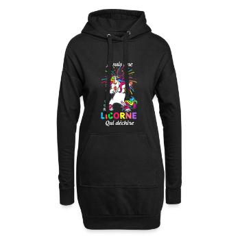 La Licorne Qui Déchire C'est Moi - Sweat-shirt à capuche long Femme - noir - Devant