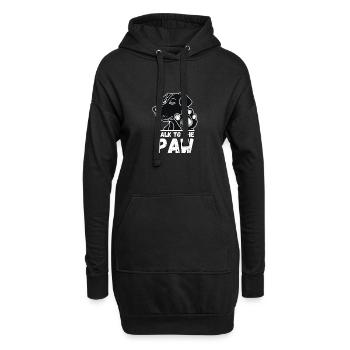 chien parler à la patte patte propriétaire de chien drôle - Sweat-shirt à capuche long Femme - noir - Devant