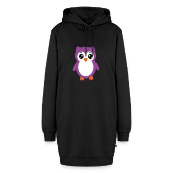 süßes kawaii Eulen T-shirt Geschenk Weihnachten - Hoodie-Kleid - Schwarz - Vorne