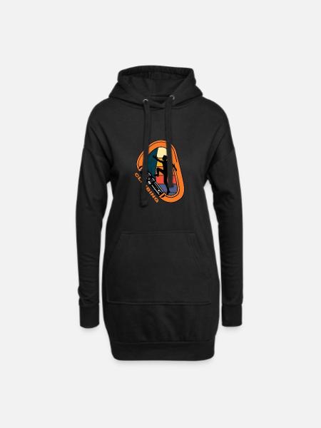 Alpinist klettern Karabiner alpin Bergsteigen - Hoodie-Kleid - Schwarz