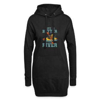 Kajak - Hoodie-Kleid - Schwarz - Vorne