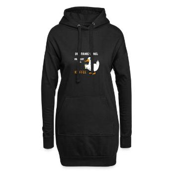 Ente Kaffee Spruch - Hoodie-Kleid - Schwarz - Vorne