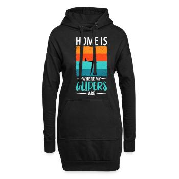 Planeurs Planeurs Planeurs Voler - Sweat-shirt à capuche long Femme - noir - Devant