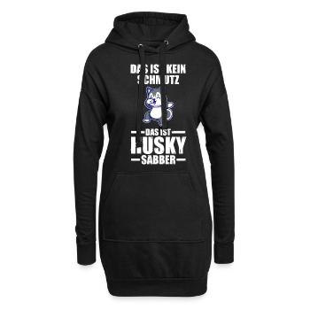 Hund Husky - Hoodie-Kleid - Schwarz - Vorne