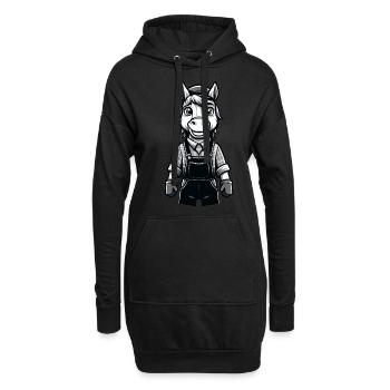 Cute Horse Farmer - Hoodie-Kleid - Schwarz - Vorne