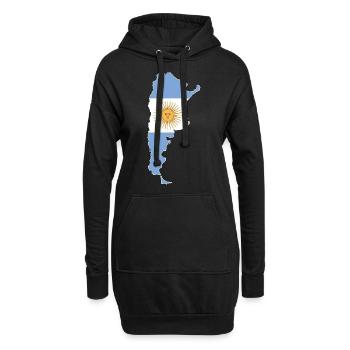 Argentinien Landkarte Flagge - Hoodie-Kleid - Schwarz - Vorne