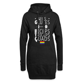 Legs Glutes Biceps Triceps Quads 2 - Hoodie-Kleid - Schwarz - Vorne
