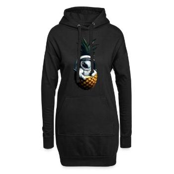 Astronaute à l’ananas - Sweat-shirt à capuche long Femme - noir - Devant
