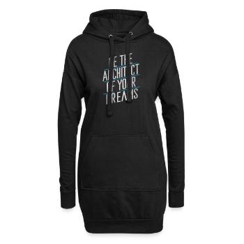 Soyez l’architecte de vos rêves - Sweat-shirt à capuche long Femme - noir - Devant