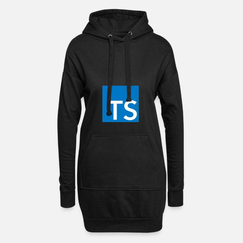 TypeScript-Logo - Hoodie-Kleid - Schwarz