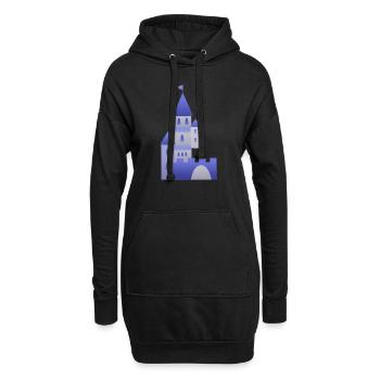 Burg Ritter Schloss Türme Festung Ritterburg Mauer - Hoodie-Kleid - Schwarz - Vorne