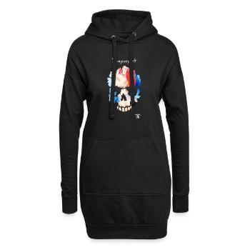 Skull-Logo reds - Hoodie-Kleid - Schwarz - Vorne
