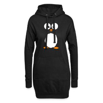 Lustiger Pinguin - Hoodie-Kleid - Schwarz - Vorne