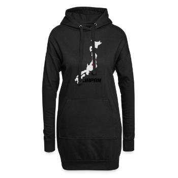 japan3 - Hoodie-Kleid - Schwarz - Vorne