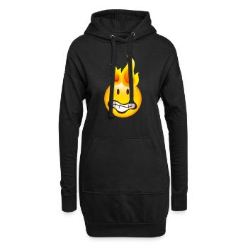 Smiley Burning - Hoodie-Kleid - Schwarz - Vorne