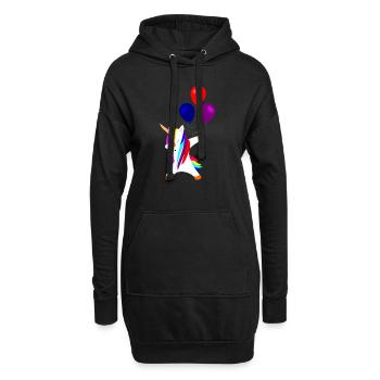 dabbing unicorn, dabbendes Einhorn Einhörner - Hoodie-Kleid - Schwarz - Vorne