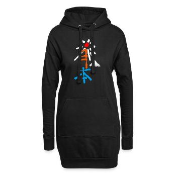 Japan / Kanji Mit Sonne & Berg - Hoodie-Kleid - Schwarz - Vorne