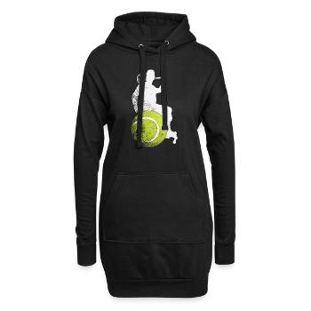 Tennis en fauteuil roulant - Sweat-shirt à capuche long Femme - noir - Devant