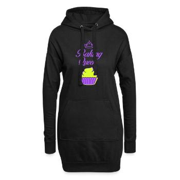 baking queen - Hoodie-Kleid - Schwarz - Vorne