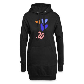 20. 20 ANS. 20e ANNIVERSAIRE. ANNIVERSAIRE 20 ANS. - Sweat-shirt à capuche long Femme - noir - Devant