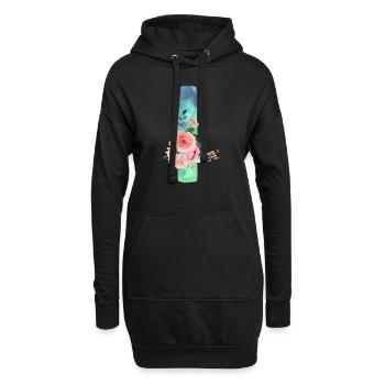 Lettre I watercolor - Sweat-shirt à capuche long Femme - noir - Devant