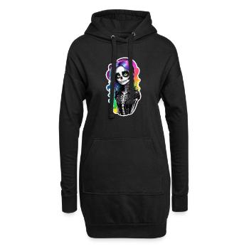 Halloween - Rock & Regenbogen - Hoodie-Kleid - Schwarz - Vorne