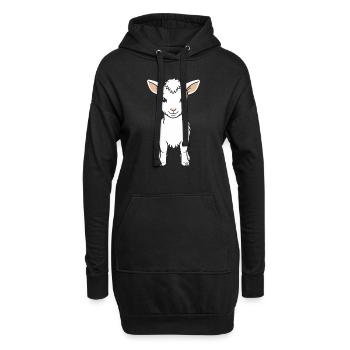 Citation humour petite chèvre - Sweat-shirt à capuche long Femme - noir - Devant