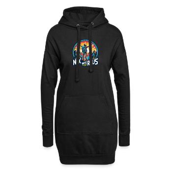Nix wie raus - in die Natur - auf die Berge - Hoodie-Kleid - Schwarz - Vorne