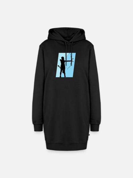 Bogen Schießsport Bogen - Hoodie-Kleid - Schwarz