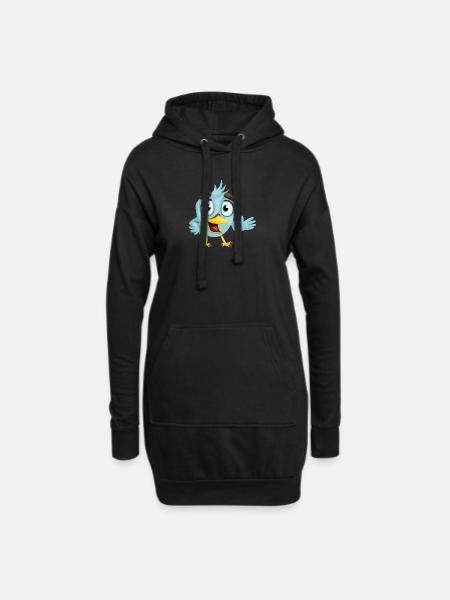 oiseau - Sweat-shirt à capuche long Femme - noir