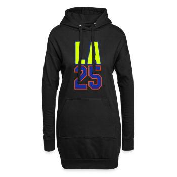 LA 25 - Sweat-shirt à capuche long Femme - noir - Devant