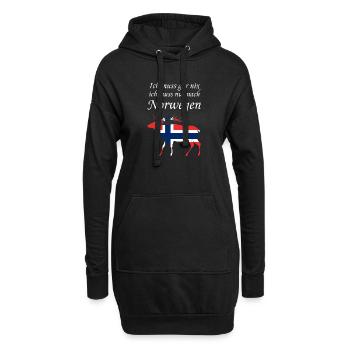 Ich muss gar nix ich muss nur nach Norwegen - Hoodie-Kleid - Schwarz - Vorne