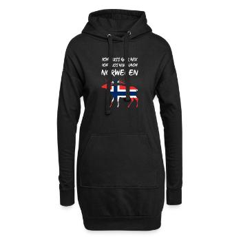 Ich muss gar nix ich muss nur nach Norwegen - Hoodie-Kleid - Schwarz - Vorne