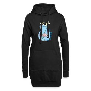 Poisson dans un bocal - Sweat-shirt à capuche long Femme - noir - Devant
