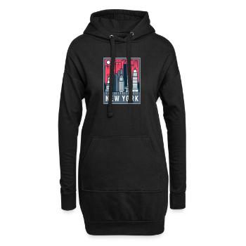 Horizon de New York Pop Art - Sweat-shirt à capuche long Femme - noir - Devant