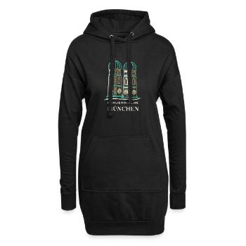 München, Frauenkirche, Dom, Bayern, Zeichnung - Hoodie-Kleid - Schwarz - Vorne