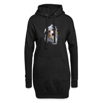 Australian Shepherd - Hoodie-Kleid - Schwarz - Vorne