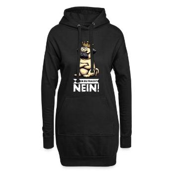Bevor Du Fragst Mops Möpse Mopsbesitzer Mopshalter - Hoodie-Kleid - Schwarz - Vorne