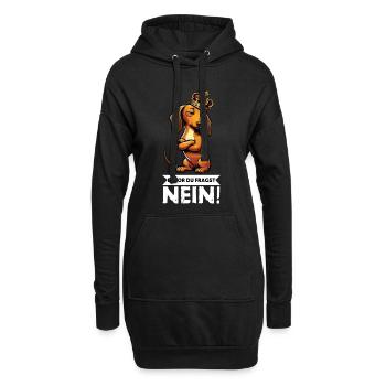 Bevor Du Fragst Dackel Dackelbesitzer Dackelhalter - Hoodie-Kleid - Schwarz - Vorne
