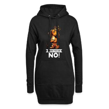 Before You Ask Dackel Dackelbesitzer Dackelhalter - Hoodie-Kleid - Schwarz - Vorne