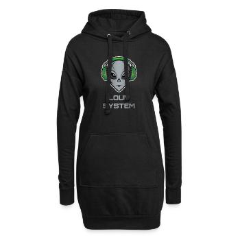 DJ Alien - Loud System - Sweat-shirt à capuche long Femme - noir - Devant