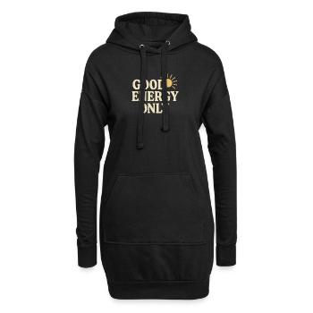 Énergie solaire positive - Sweat-shirt à capuche long Femme - noir - Devant
