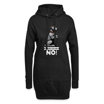 Avant de demander au propriétaire de chien de loup irlandais - Sweat-shirt à capuche long Femme - noir - Devant