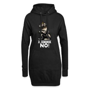 Avant de demander au propriétaire de chien de loup irlandais - Sweat-shirt à capuche long Femme - noir - Devant