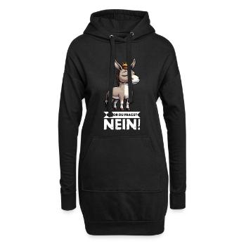 Bevor Du Fragst Nein Esel Eselchen Eselhalter   - Hoodie-Kleid - Schwarz - Vorne