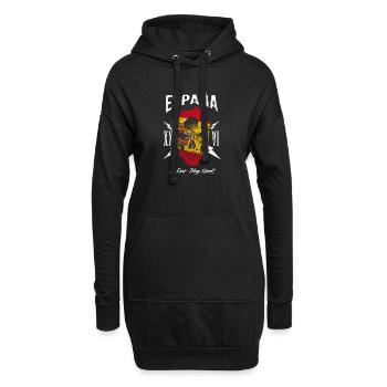 SPANIEN España Fußball Fan Totenkopf Flagge - Hoodie-Kleid - Schwarz - Vorne