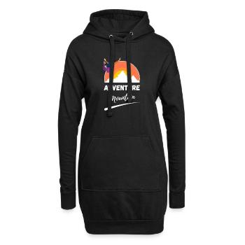 Sunrise Mountain Abenteuer - Hoodie-Kleid - Schwarz - Vorne