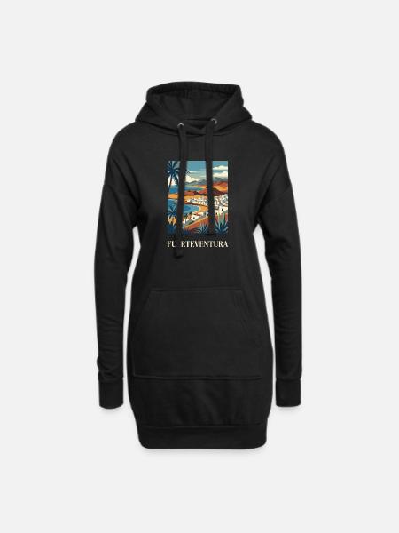 Fuerteventura Coastal Poster Canary Islands Spain - Hoodie Dress - black