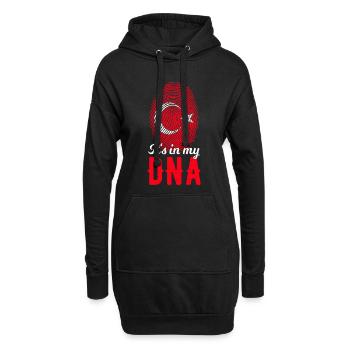 ADN turc Empreinte digitale de la femme turque - Sweat-shirt à capuche long Femme - noir - Devant